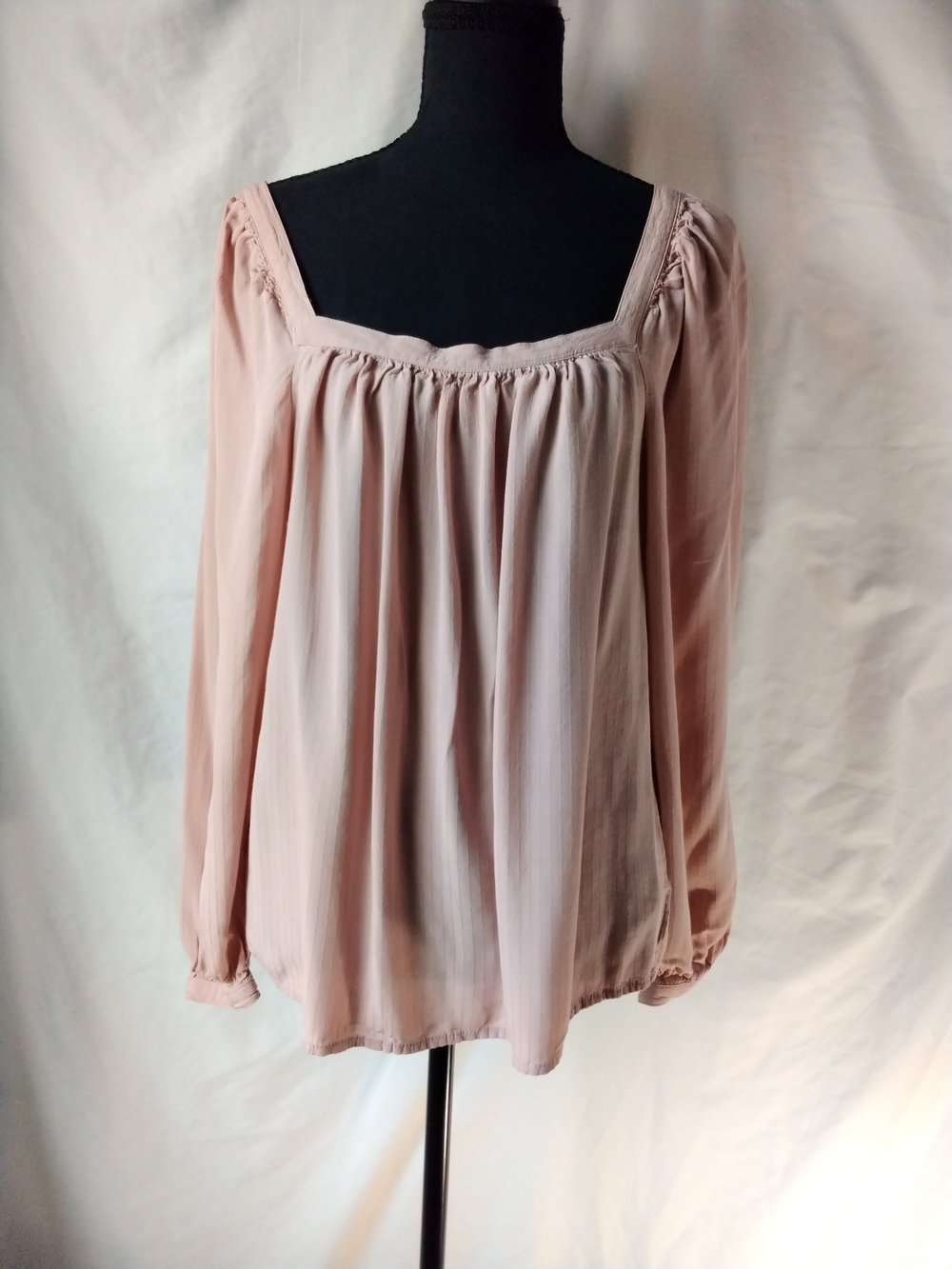 a new day Blush Pink Square Neck Peasant Top